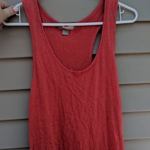 Basic red loose racer back tank top